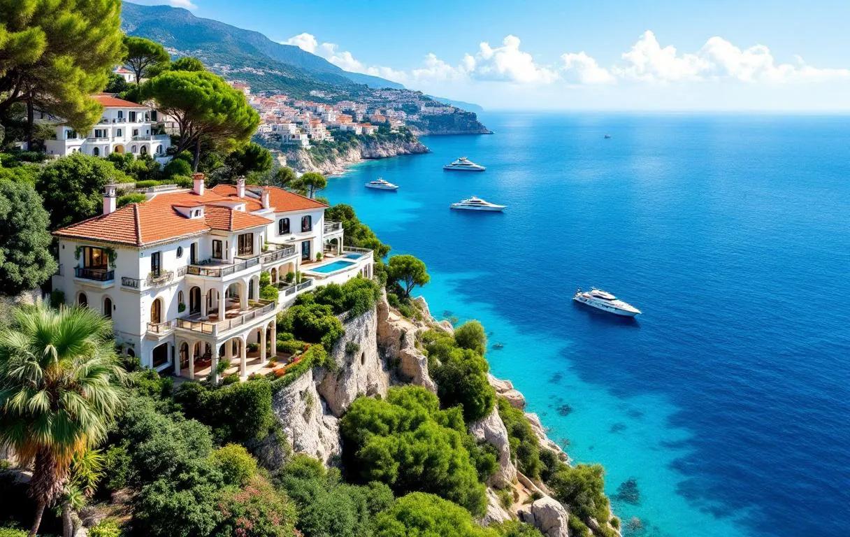 Cap d’Antibes et villas surplombant la Méditerranée