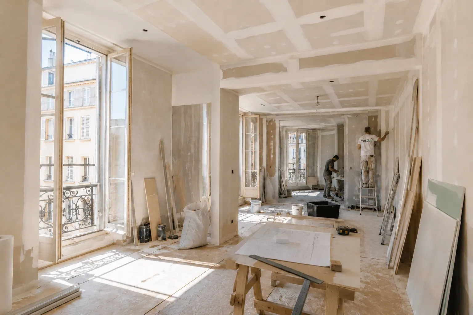 Appartement en cours de rénovation dans un immeuble ancien