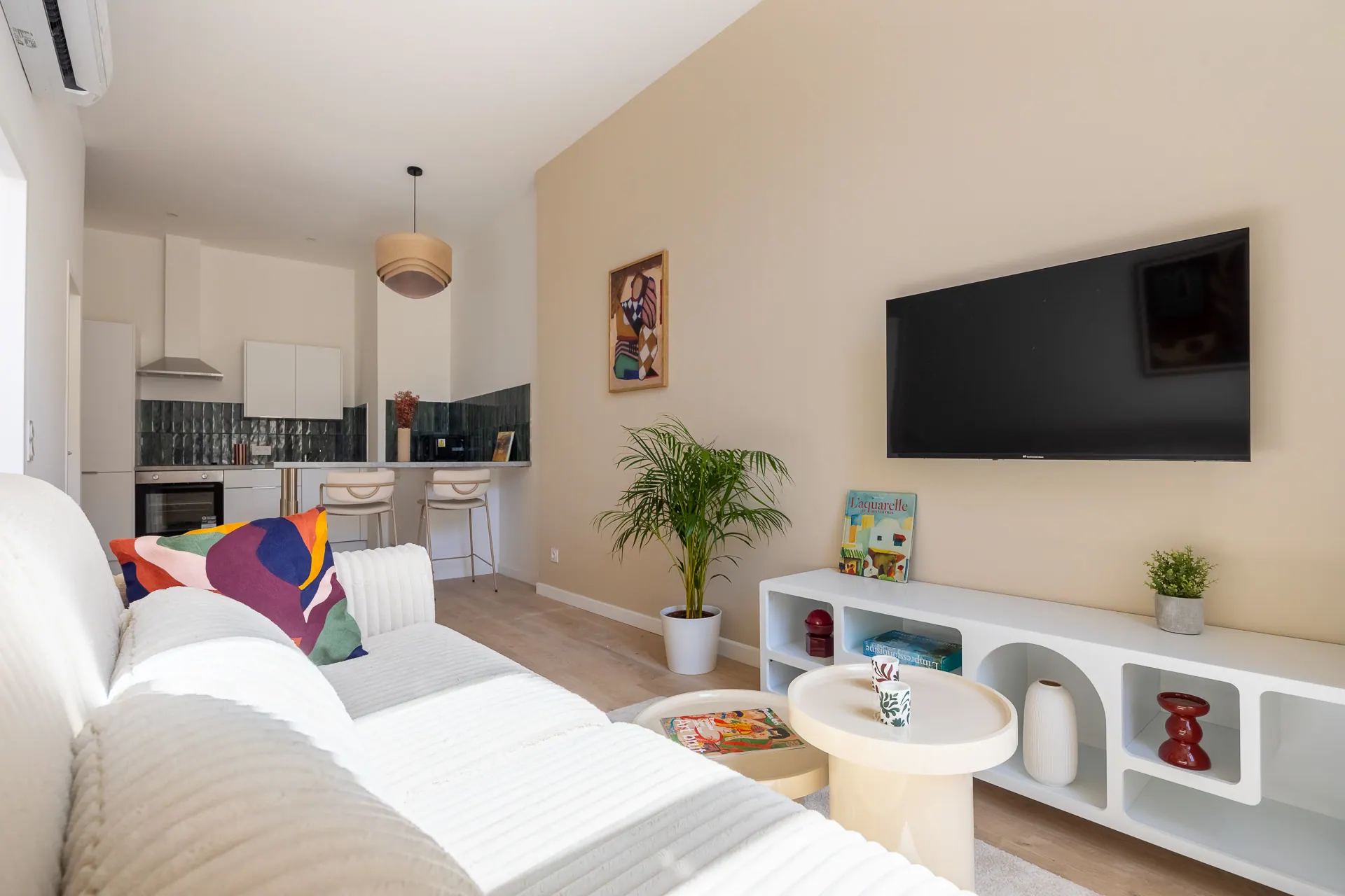 Séjour rénové d’un appartement livré par Vestizy
